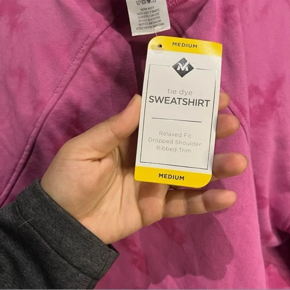 Members Mark Pink Tie-Dye Crewneck Sweatshirt – Size Medium – NWT - Picture 3 of 4